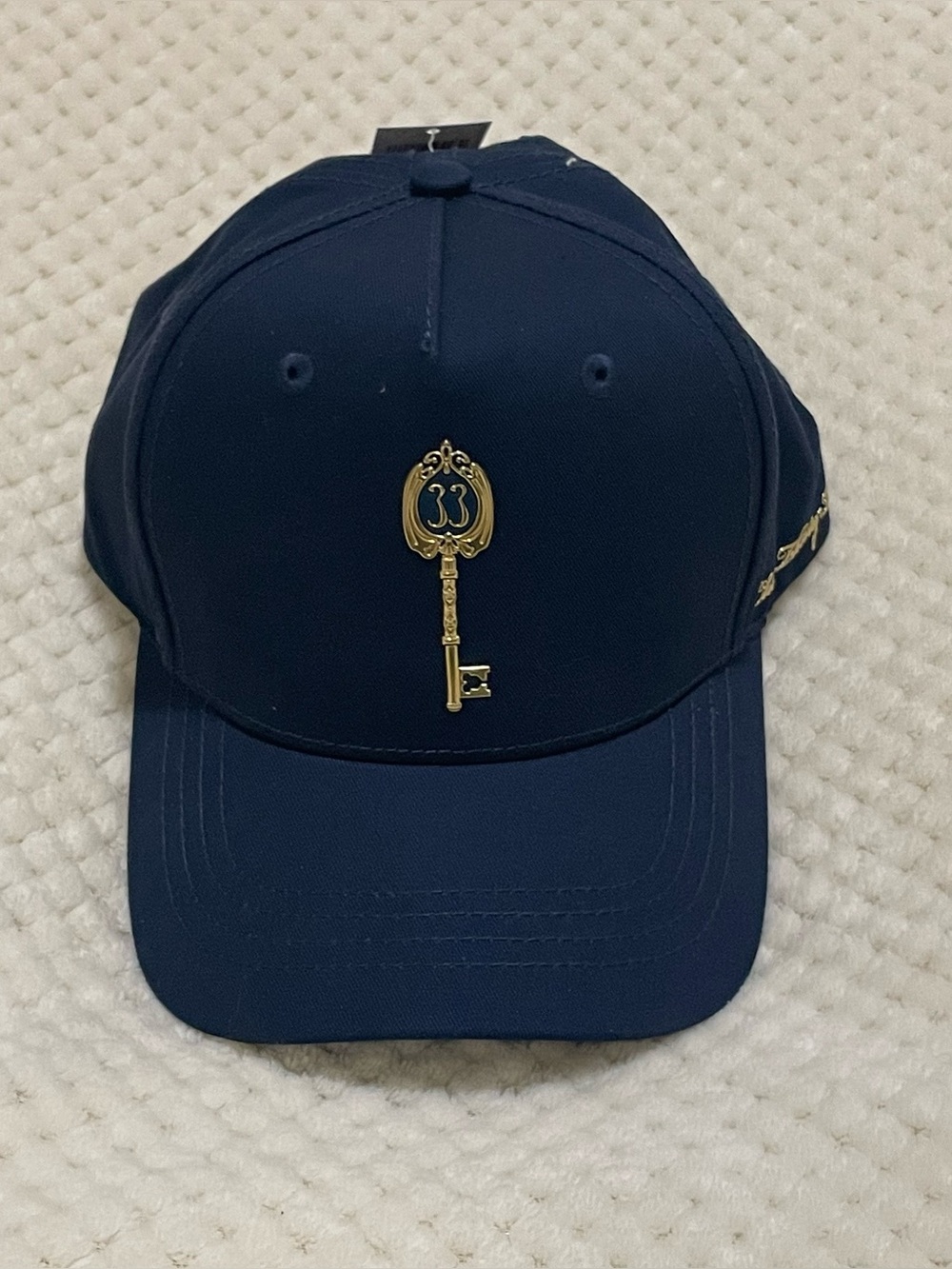 Disneyland Club 33 Navy Blue Baseball Cap with Gold 33 Key Emblem